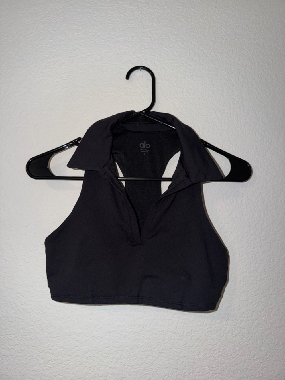ALO Yoga Black Collared Sports Top